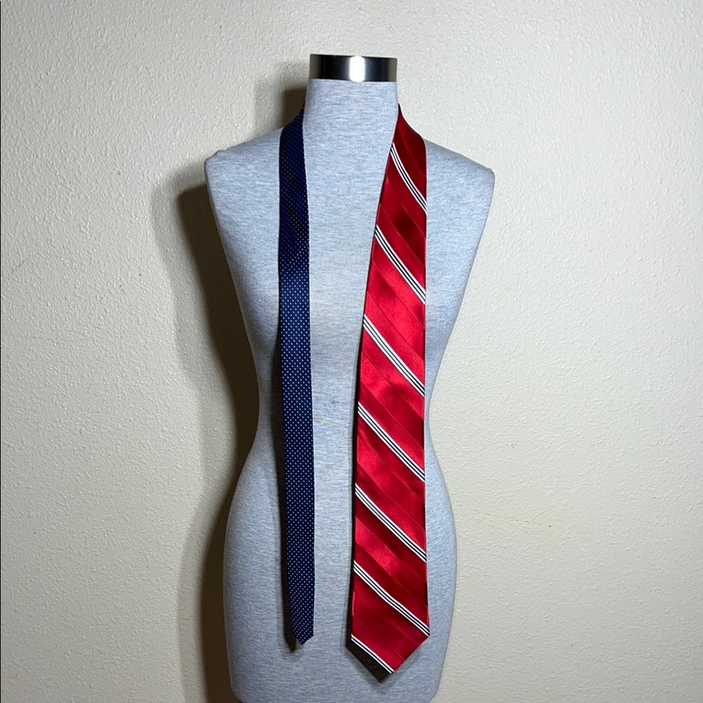 Tommy Hilfiger Red and Blue Classic Silk Ties